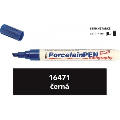 Kreul Fix na sklo a porcelán CLASSIC kaligrafické černá 1-4 mm – Zboží Dáma