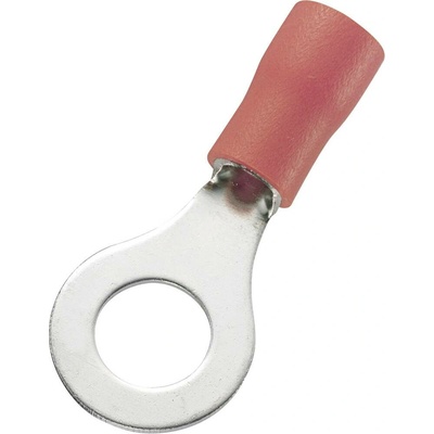 TRU COMPONENTS 1572135 guľaté káblové oko Prierez=1.50 mm² Ø otvoru=6.4 mm čiastočne izolované červená 100 ks