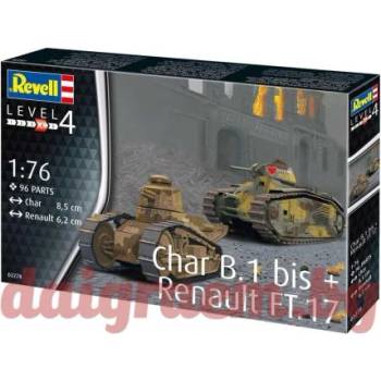 Revell Хоби модел REVELL 03278 - Танкове Char. B. 1 bis и Renault FT. 17 (R03278)