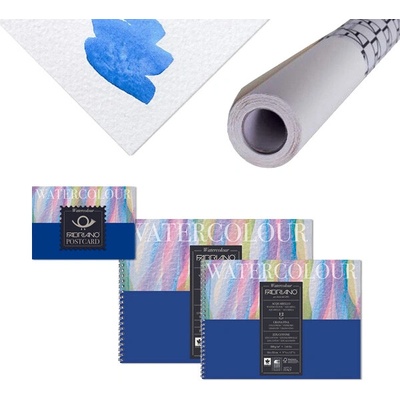 Fabriano COLD PRESS 25% bavlna 300g/m2 20 listov lepená väzba Veľkosť: 18x24cm pevná väzba