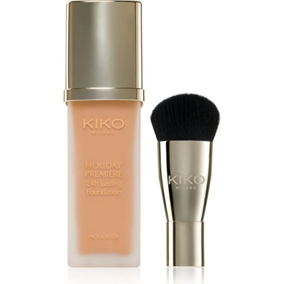 KIKO Milano Holiday Première 24h Lasting Foundation водоустойчив течен фон дьо тен с четка цвят 06 Caramel 28ml
