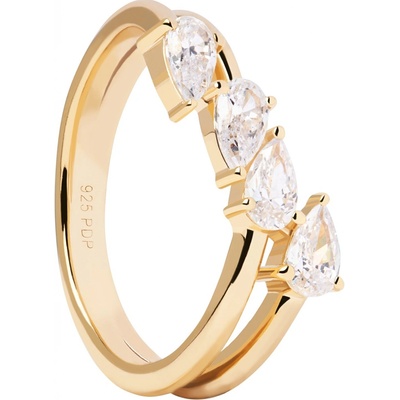 PDPaola pozlacený prsten se zirkony Terra Essentials AN01