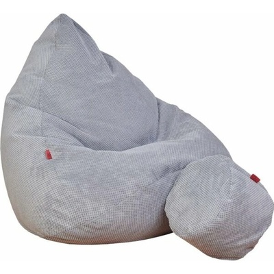 Supplies s podnožkou dot relax z plyšoviny šedá farba