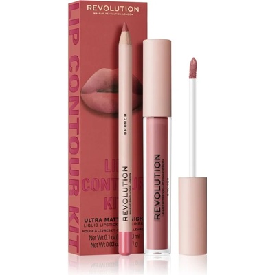 Makeup Revolution Lip Contour Kit комплект за устни цвят Brunch