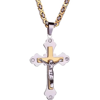 HARAHU Мъжко колие ve-32560 - Златно / Сребърно kp32560 (ve-32560)