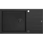 Quadron Unique Evan 136 XL вградена композитна мивка, карбоново черно 86x50 см (HCQE58650U7_BLM_P2O) Мивка за вграждане