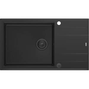 Quadron Unique Evan 136 XL вградена композитна мивка, карбоново черно 86x50 см (HCQE58650U7_BLM_P2O) Мивка за вграждане