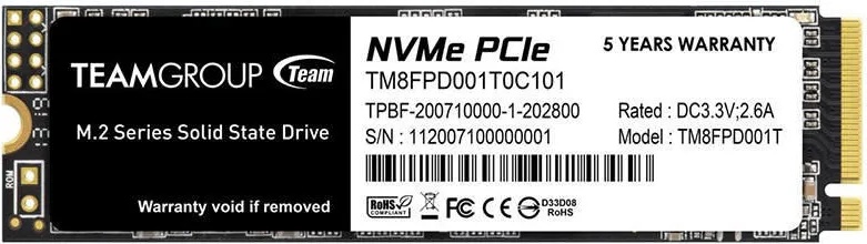 Team Group MP33 Pro 1TB PCIe NVMe M.2 (TM8FPD001T0C101)