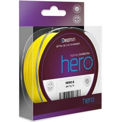 Delphin šnúra Hero 8 Fluo žltá 117m 0,12mm