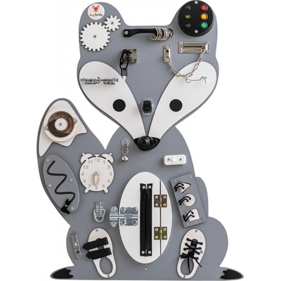 Foxy Family Activity board sivá líška