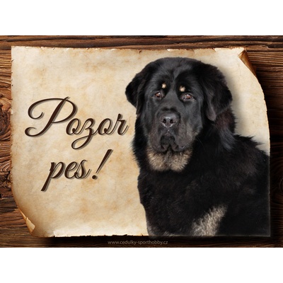 Sport hobby Cedulka Tibetská doga III Pozor pes CP1547 15 x 11 cm