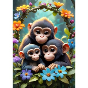 Bluebird Puzzle - Puzzle Cute Monkeys - 300 piese