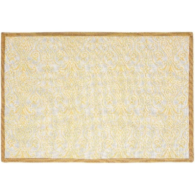SCANquilt prostírání Motiv lurex ornament bílozlatá běhoun delší strana 100-170cm