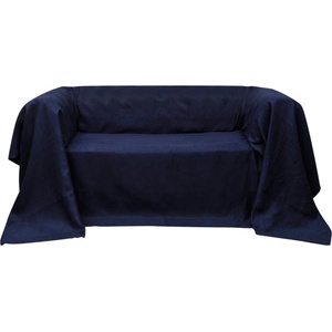 vidaXL Micro-suede Couch Slipcover Navy Blue 140 x 210 cm (130898)