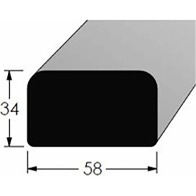 Lavičkový profil 58x34mm smrkový, délka 140cm