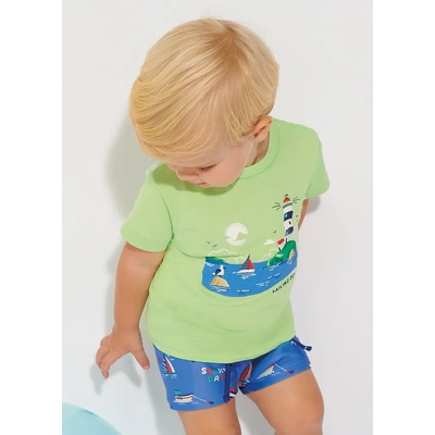 MAYORAL Комплект от 2 тениски с къс ръкав за бебе момче Майорал в бледо зелено