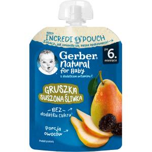 Gerber Пюре с круша и сушени сливи, от 6+ м, 80 g (3034687)