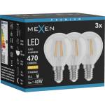 Mexen Vintis 3x LED филаментна крушка E14, G45, 4W, Топло - 2700K, 470 lm, прозрачно (L156-E14-0427-00x03)