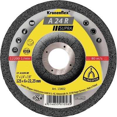 Klingspor A 24 R Supra brúsny kotúč lomený 230 x 22.23 mm ocel 13433 10 ks