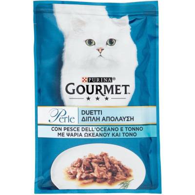 Gourmet lahodné kúsky rýb a tuniaka v bohatej omáčke 85 g