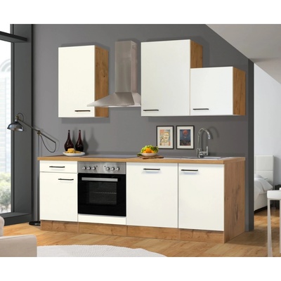 Flex Well Kuchyňa Vintea 220 cm/typ 5 rúra/varná doska/digestor/umývačka