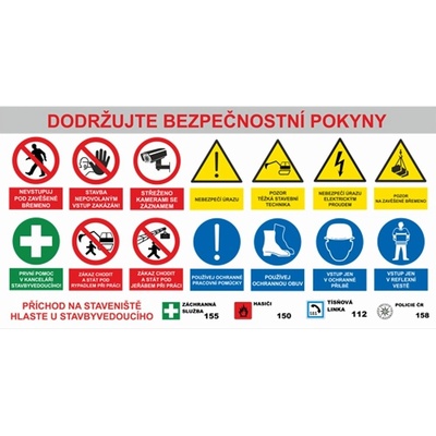Bezpečnostní tabule - Monitorovaný areál stavby, 193x100 cm, banner