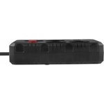 Maclean power strip, 4-outlet extension cord + 3xUSB, 110-240V AC 50/60Hz, 2.1A max 2500W, 3m, black, MCE393 B
