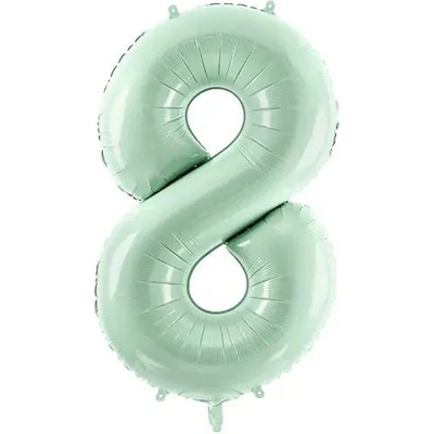 Party Deco Фолиев Балон Цифра, Светло Зелено - 72 см - 8 (fb230g-8-012)