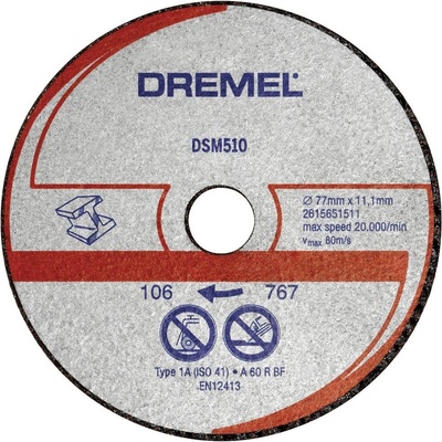 Dremel DSM510 2615S510JB řezný kotouč rovný 77 mm 3 ks hliník, měď, litina , plexisklo, vinyl, plast, vlákno