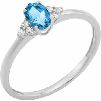 Eppi Zásnubný prsteň so švajčiarskym topazom a diamantmi Sheldo R48588