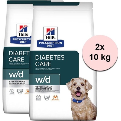 Hill's Prescription Diet W/D Udržanie hmotnosti a starostlivosti pri cukrovke pre psov 2 x 10 kg