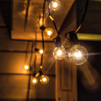 Brilagi - LED външна декоративна гирлянда GIRLANDA 18xE12 13m черна IP44 топла бяла светлина (BG3494)