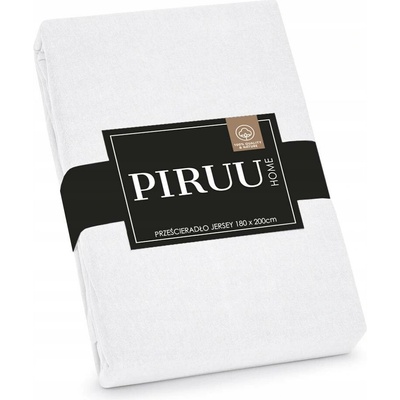 Piruu Prostěradlo s gumou jersey bílé 180x200
