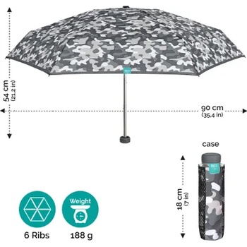 Дамски неавтоматичен мини чадър Perletti Time 26193