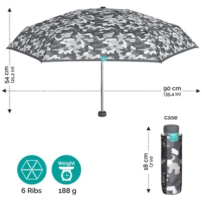 Дамски неавтоматичен мини чадър Perletti Time 26193