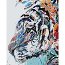 Zuty Maľovanie podľa čísel BIELY TIGER S KVETMI