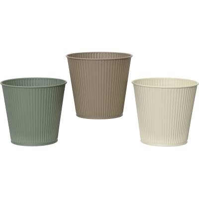 Decoris САКСИЯ КРЪГЛА МЕТАЛНА 833720 Ø14х12.5см МИСК ЦВЕТОВЕ (833720)