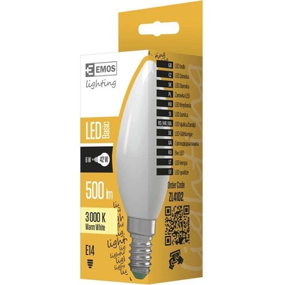 LED žiarovka E14 6W CANDLE teplá biela