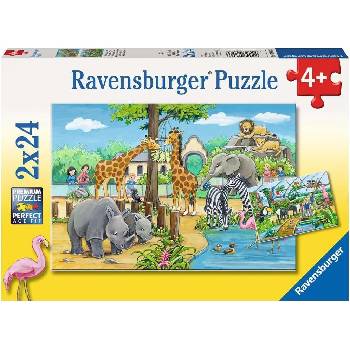 Ravensburger Пъзел Ravensburger от 2 x 24 части - Добре дошли в зоопарка (7806)