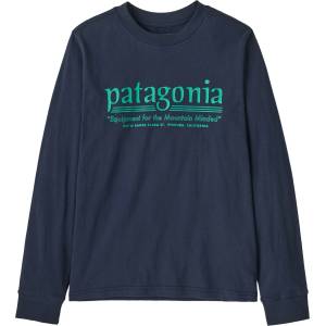Patagonia Детска блуза с дълъг ръкав Patagonia Kid's L/S Graphic T-Shirt Jumper - Hut Tripper: New Navy (704-4321-1014)