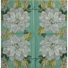Paper Designe servítky Bílé květy na zelené 33x33cm