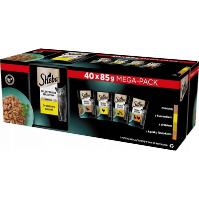 SHEBA Selection Select Slices hydinové maškrty v omáčke 40 x 85 g