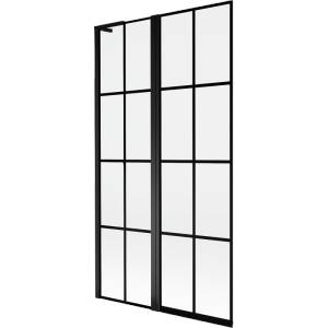 Mexen Mist L параван за вана, двукрилен, ляв, 100 x 150 см, черна решетка, черен - 8A9L-100-011-70-77-L (8A9L-100-011-70-77-L)