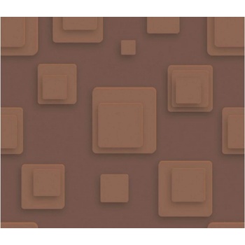 DIMEX ART s. r. o Луксозна флизелинова тапета кафяви ретро квадрати