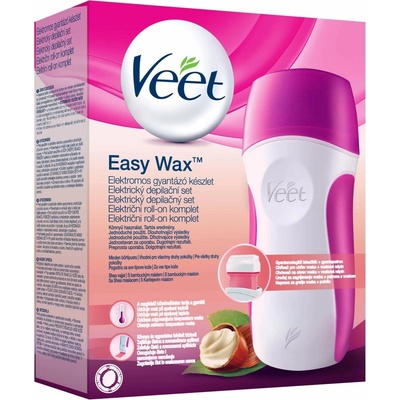 Veet EasyWax ohřívač vosku + vosková náplň 50 ml + depilační pásky 12 ks + Perfect Finish jemné čisticí ubrousky 4 ks + stojan dárková sada