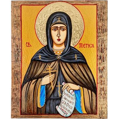 РЪЧНО РИСУВАНА ИКОНА СВЕТА ПЕТКА