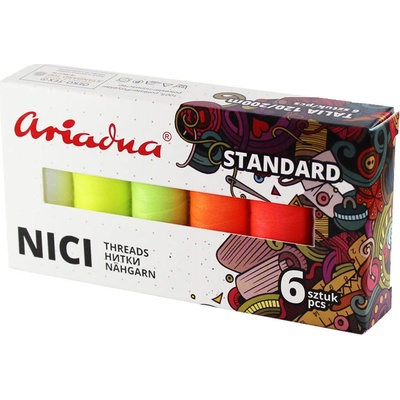 Ariadna Zostava nití Standard Flash Talia 120/200 m - 6 farieb (výrazné)