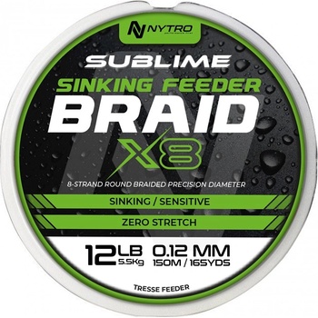 Nytro Pletená Šnúra Sublime X8 Sinking Feeder Braid 150m 0,12mm 5,9kg