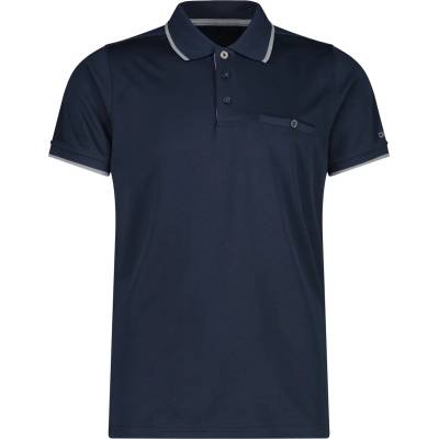 CMP Мъжка поло тениска CMP Polo Polyester Polo shirt - Black Blue / Cemento - размер 54 (EU) (216-3135-0215)