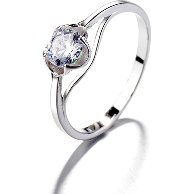 DELIS Пръстен от сребро 925, jw1389, елегантен дизайн с камък, с родиево покритие (jw1389)